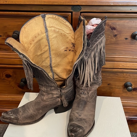 Tony Lama zip fringe boots! - Picture 7 of 8
